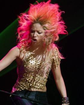 La cantante colombian Shakira, durante un concierto en Ginebra. Foto: EFE