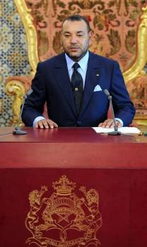 Mohamed VI durante durante su intervención televisada. (Foto: PAUL McERLANE)