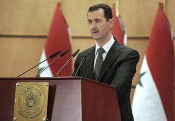 El presidente de Siria, Bachar al Asad, durante el discurso que dirigió a la nación. (Foto: WAL HAMZEHY)