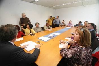 Otra de las reuniones de los trabajadores de Alfageme con la Xunta.