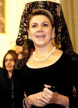 María Dolores de Cospedal durante la celebración hoy en Toledo de su fiesta grande. Foto: EFE