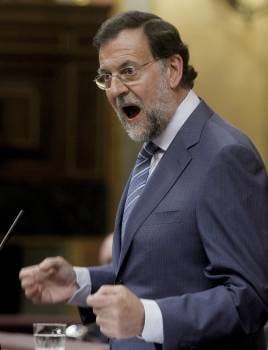 Mariano Rajoy en una de sus intervenciones. (Foto: JUANJO MARTÍN)