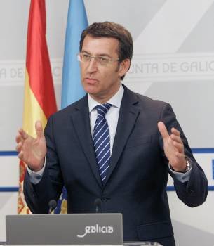 Alberto Núñez, durante la comparecencia habitual tas el Consello e la Xunta. (Foto: XOÁN REY)