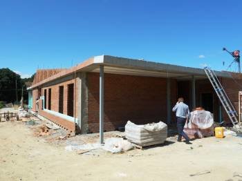 Aspecto das obras de construcción da residencia de maiores de Castrelo. (Foto: )