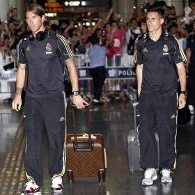 El Real Madrid a su llegada a China (Foto: EFE)