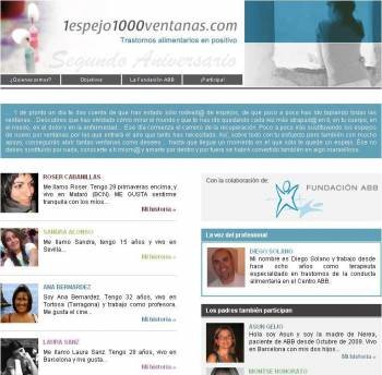La web oficial 1espejo1000ventanas.com que mira en positivo los trastornos alimentarios.