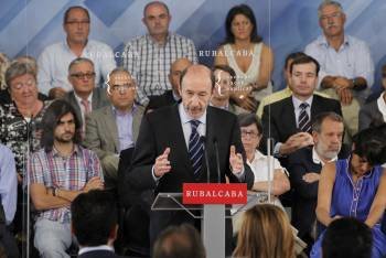 El candidato del PSOE a la presidencia, Pérez Rubalcaba.