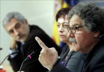 Llamazares (IU), Olaia Fernández (BNG) y Tardá (ERC) representantes de las fuerzas que proponentes. (Foto: ARCHIVO)