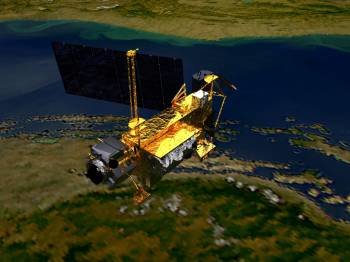 Imagen del satélite que caerá a la Tierra. (Foto: EFE)