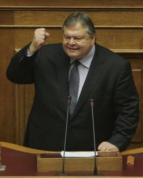 Angelos Venizelos, ministro griego de Finanzas. (Foto: MARIA MAROGIANNI)