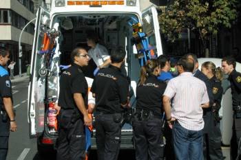 Evacuación del policia herido (Foto: José Paz)