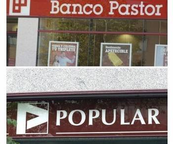 Fachadas de los Bancos Pastor y Popular (Foto: EFE)