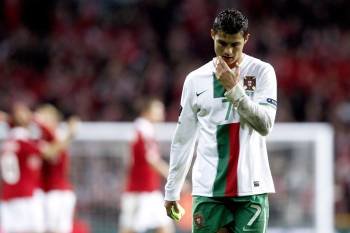 Cristiano Ronaldo tras la derrota ante Dinamarca (Foto: EFE)
