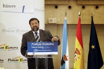 El ministro de Justicia, Francisco Caamaño, durante su intervención en el desayuno informativo del Fórum Europa Tribuna Galicia, organizado por Nueva Economía Fórum en A Coruña (Foto: EFE)