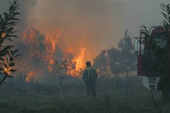 Imagen de un incendio en Galicia. (Foto: José Paz)