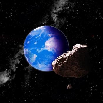 Foto espacial de un asteroide cercano a la Tierra.