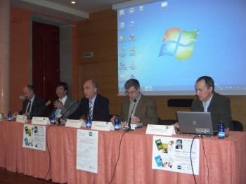 Ucha, Urra, Jiménez, Alañón y Serrulla, en un momento del debate. (Foto: MARCOS ATRIO)