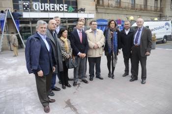 Candidatos y cargos del PP con Agustín Hernández y Alfonso Rueda en la estación 
