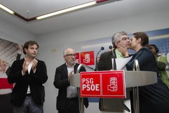 José Arcos, Miguel Fidalgo,, Raúl Fernández y Laura Seara, tras la valoración de resultados en la provincia (Foto: MIGUEL ÁNGEL)