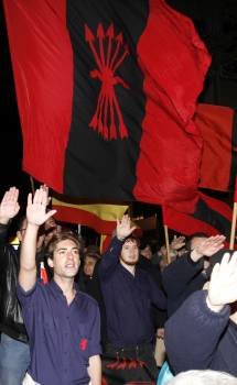 Falangistas, ayer en Madrid