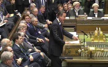 Cameron, en una Imagen captada de un vídeo del Parlamento británico.