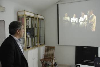 José Luis García Pando, durante la proyección del vídeo.