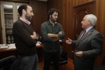 Francisco José Fernández, David Rodríguez y José Luis Baltar, en la reunión que mantuvieron ayer. (Foto: Miguel Ángel)