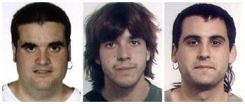 Los tres etarras detenidos en Francia, Jon Etxeberría Oiarbide, Íñigo Sancho Marco y Rubén Rivero Campo.