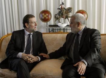 El presidente del Gobierno español, Mariano Rajoy, se reunió hoy en Rabat con su homólogo marroquí, Abdelilah Benkirán, en el primer acto de la visita que el jefe del Ejecutivo español realiza al país vecino. (Foto: ef)