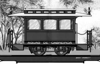 Dibujo del tranvía que unía Verín con Cabreiroá.