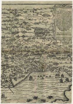 Foto facilitada por Marco van Egmond, conservador de mapas y atlas de la Biblioteca de la Universidad de Utrecht, del mapa impreso más antiguo de los Países Bajos (Foto: EFE)