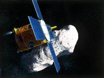 Recreación de la nave espacial 'Near Shoemaker' de la NASA, que aterrizó sobre Eros en el año 2000.
