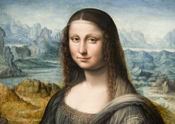   Detalle de la copia del famoso cuadro de Leonardo Da Vinci 'La Gioconda', propiedad de El Museo de El Prado de Madrid.EFE 