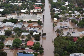 Vista aérea de las inundaciones en Moree.EFE