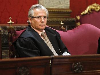 Garzón, en una de las sesiones del juicio en el Tribunal Supremo, el pasado 17 de enero. (Foto: JAVIER LIZÓN)