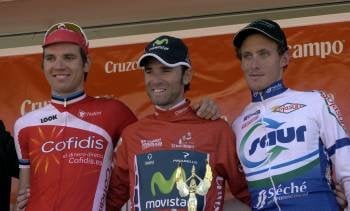Alejandro Valverde, en el podio de la Vuelta a Andalucía. (Foto: J. PEDROSA)