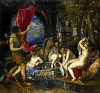 Fotografía facilitada por la National Gallery de Londres de su última adquisición: 'Diana y Calisto' de Tiziano. EFE