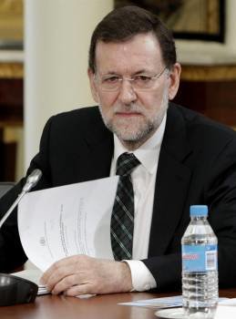  El presidente del Gobierno, Mariano Rajoy , hoy, lunes, 12 de marzo de 2012, en el Palacio de la Moncloa. Foto: Sergio Barrenechea