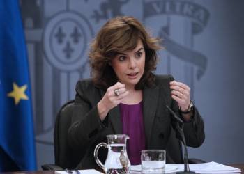 Soraya Sáenz de Santamaría, en la rueda de prensa tras el último Consejo de Ministros.