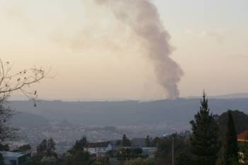 Imagen del incendio de hoy en Castro de Beiro (Foto: José Paz)