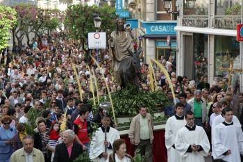 La tradicional procesión del Domingo de Ramos, el pasado año por las calles de Ourense. (Foto: JOSÉ PAZ)
