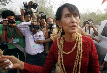 La líder del movimiento democrático de Birmania y premio Nobel de la Paz, Aung San Suu Ky. (Foto: NYEIN CHAN NAING)