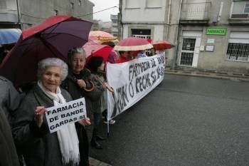Un momento de la manifestación contra la supresión de las guardias en Bande, el 3 de marzo. (Foto: MARCOS ATRIO)