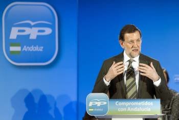 Mariano Rajoy en un acto que protagonizó ayer con el PP de Andalucía. (Foto: JORGE ZAPATA)