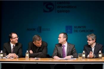 Anxo Lorenzo, Manuel Guede, Xesús Vázquez y Juan Carlos Fasero, en la presentación del nuevo director.