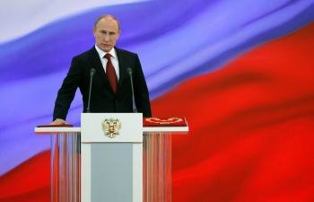  Vladimir Putin interviene tras asumir el cargo de presidente de la Federación de Rusia con un mandato de seis años, en el Gran Palacio del Kremlin.EFE/Dmitry Astakhov