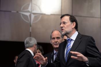 Mariano Rajoy, a su llegada a la cumbre de la OTAN en Chicago. (Foto: SHAWN THEW )
