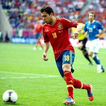 El jugador de la selección española Jordi Alba durante el partido de España e Italia, en Gdansk. Foto: EFE/BARTLOMIEJ ZBOROWSKI 