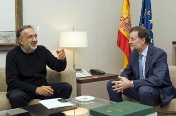 El presidente de Fiat Industrial, Sergio Marchionnne , junto al presidente del Gobierno, Mariano Rajoy.