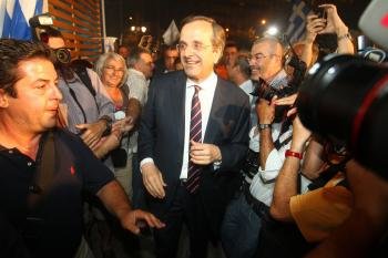  El líder del partido conservador Nueva Democracia (ND) de Grecia, Antonis Samarás.